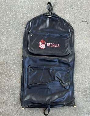 Vintage University of Georgia Bulldogs Faux Leather Garment Bag